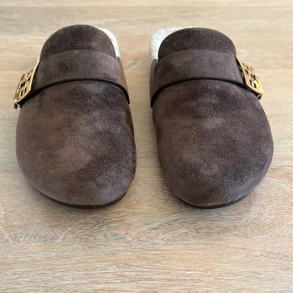 Tory Burch Mellow Suede Shearling Mules - Picture 5 of 12